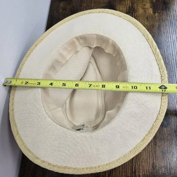 Disney Wicker Straw Fedora Hat Mickey Mouse Icon Band 58cm - Picture 10 of 10